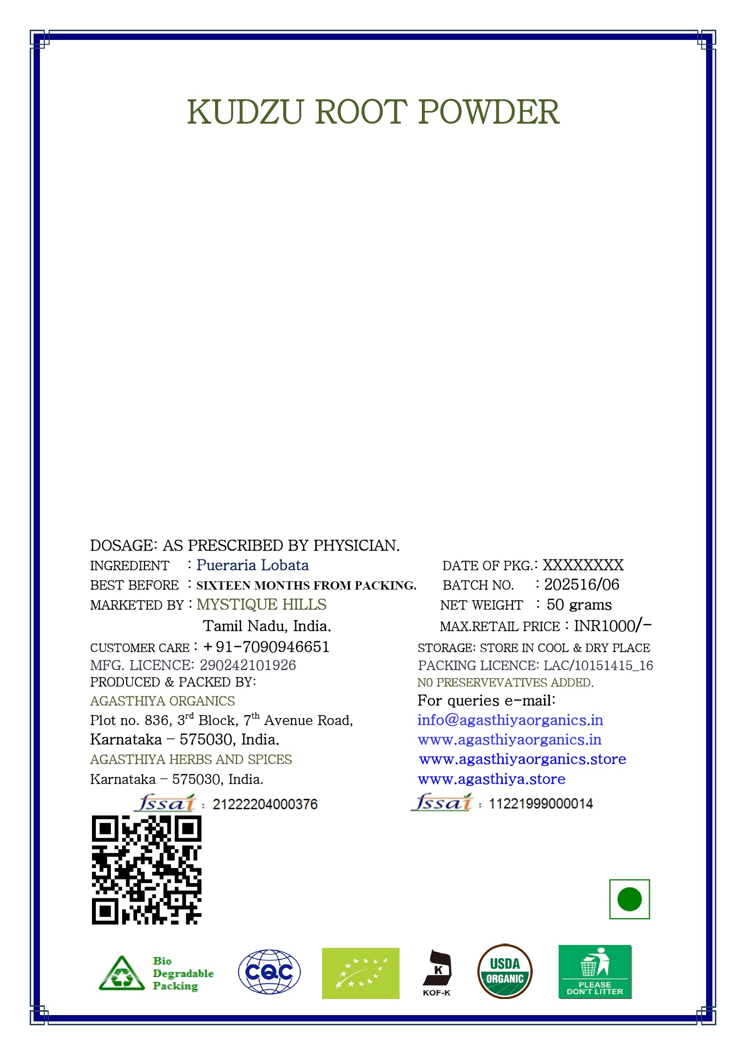 Mystique Kudzu Root Powder 50 g - Image 6