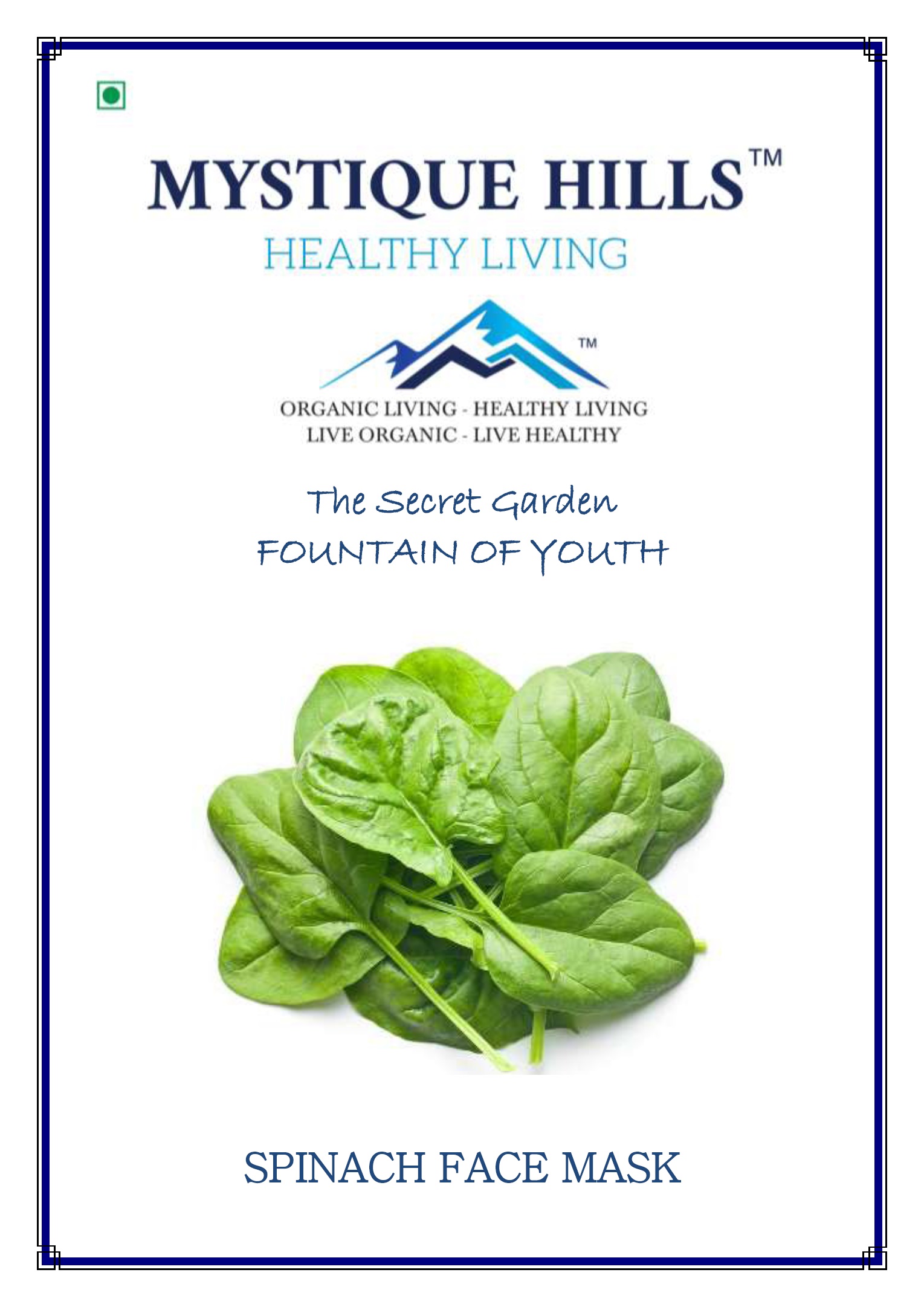 Mystique Spinach face mask Powder 100 g